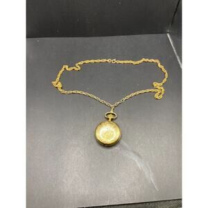 VTG Caravelle Swiss Hunter Manual Wind Pocket Watch Run Works w/ Chain by Bulova